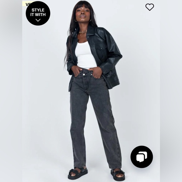 Princess Polly CALLIE FAUX LEATHER JACKET BLACK - Picture 3 of 7